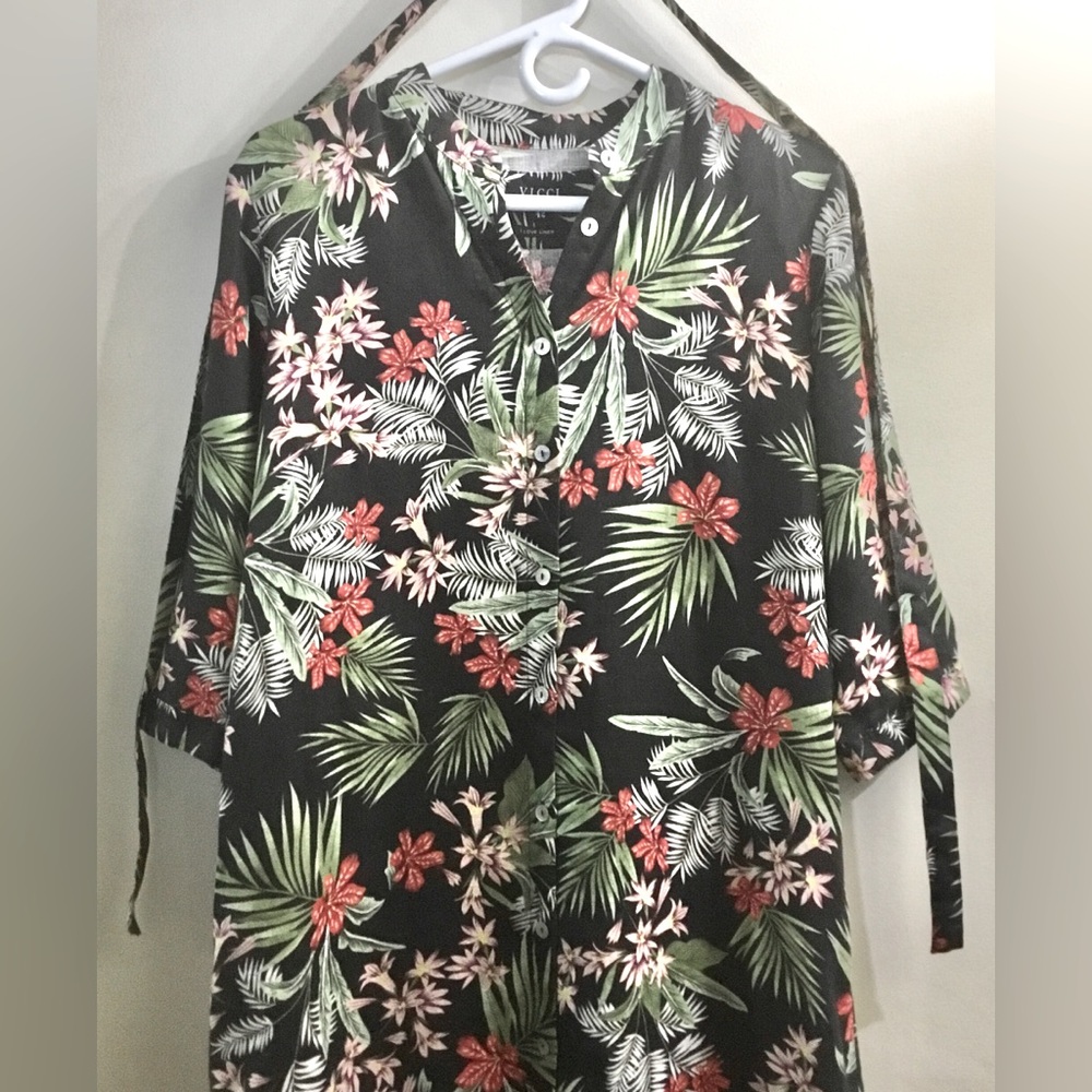 VICCI Germany 🇩🇪 100% linen tropical tunic dress - Picture 3 of 16